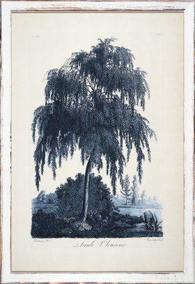 Blue Trees in Distressed White 09