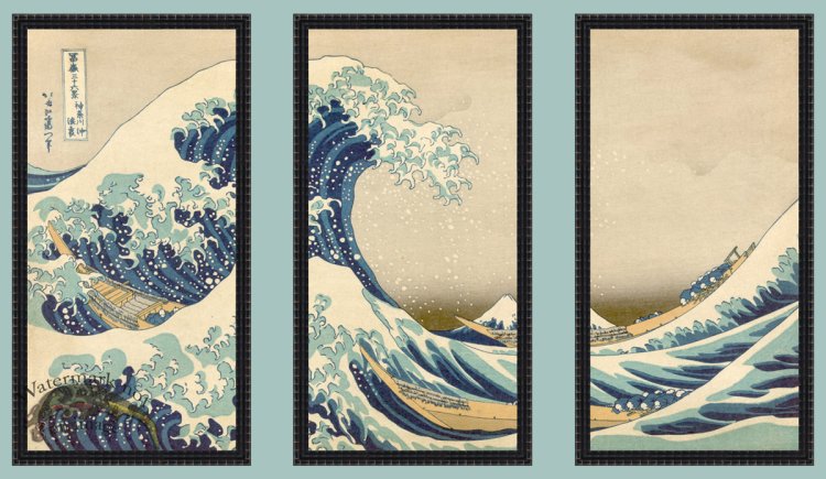(image for) Great Wave off Kanagawa Tryptic
