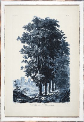 Blue Trees in Distressed White 10