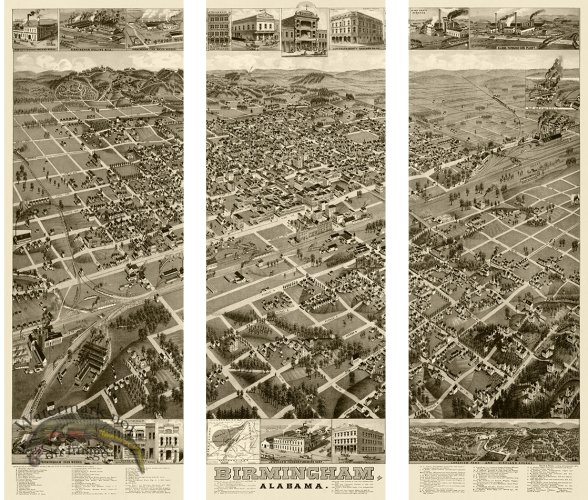 (image for) Birmingham Map Triptych