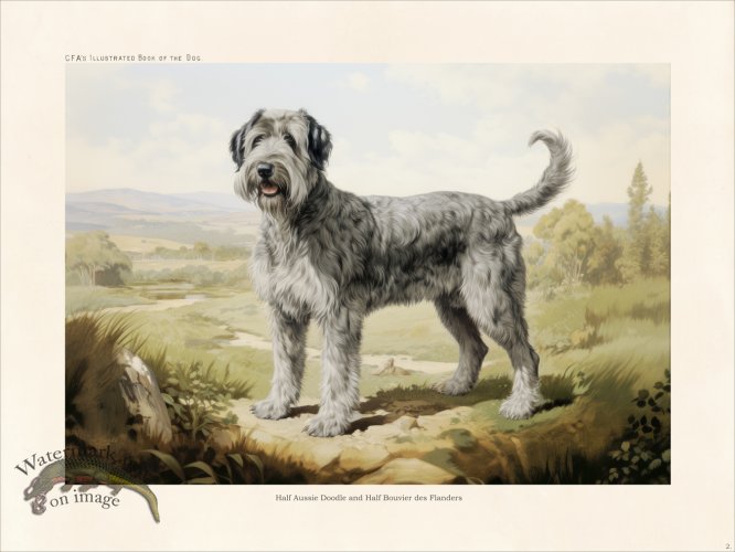 (image for) CFA Dog half Aussie doodle and half Bouvier des Flanders